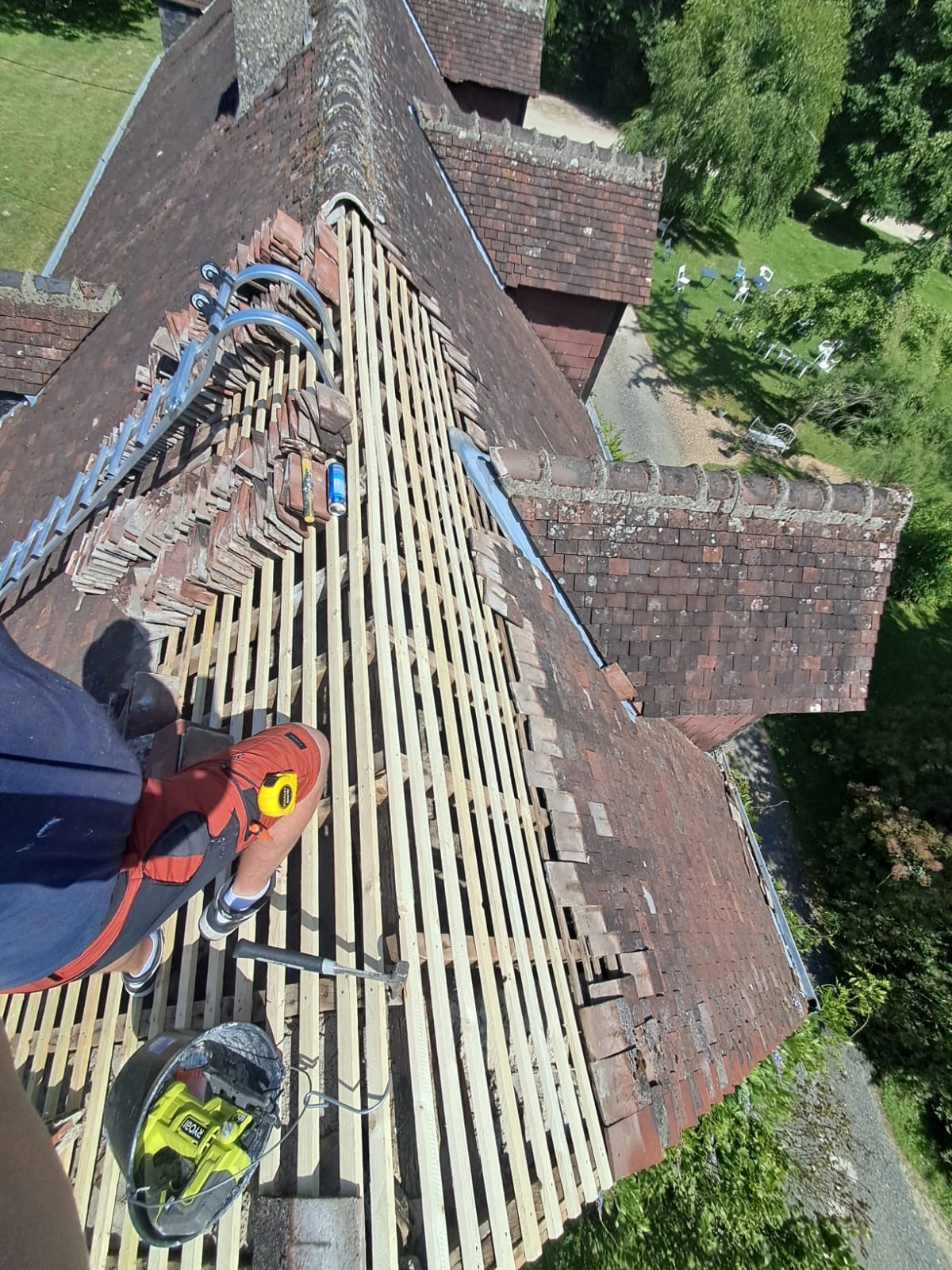 Réfection de couverture sur longère — Vallée du Loir