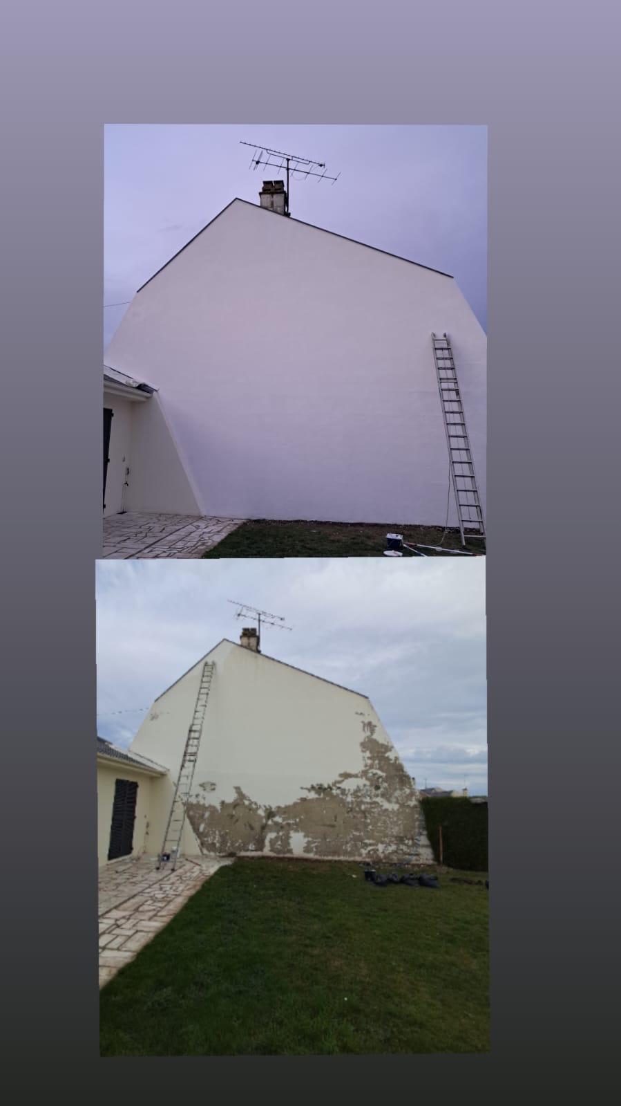 Ravalement de pignon : avant / après — Loir-et-Cher (41)