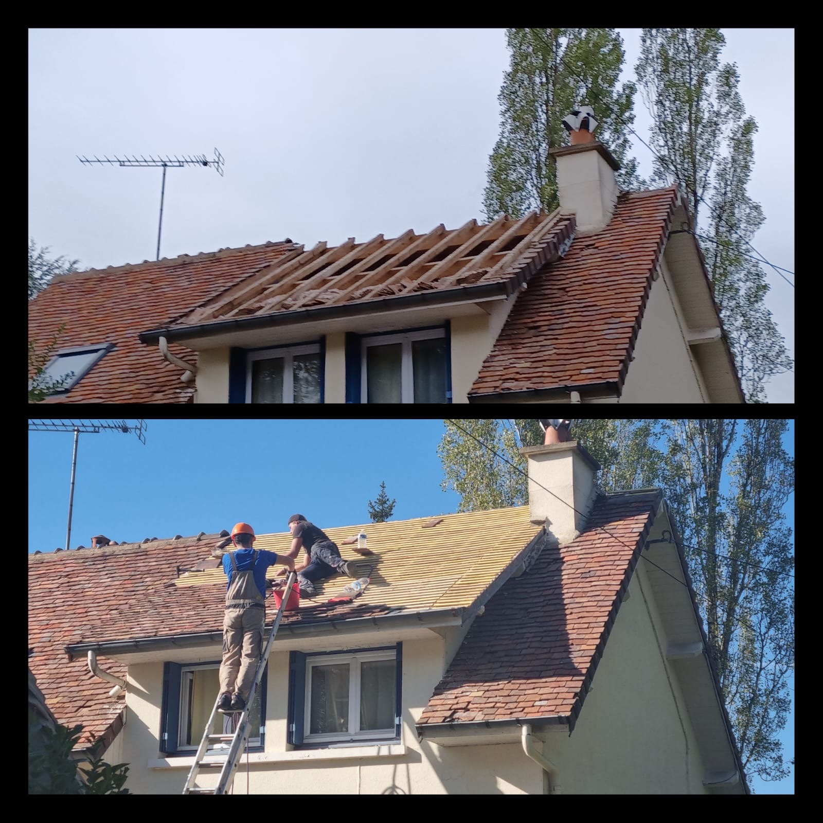 Avant / après : toiture de pavillon — Loir-et-Cher (41)